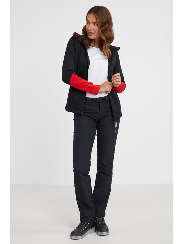 Sam 73 Червено-черен дамски суитшърт с качулка и цип SAM 73 Marta