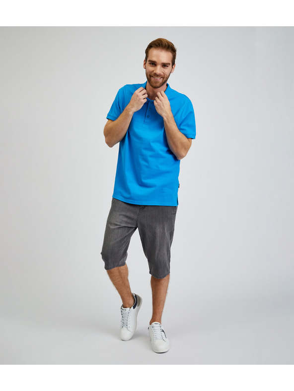 Sam 73 Синя мъжка памучна поло риза SAM73 Chryz