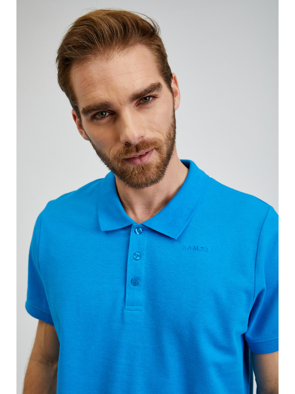 Sam 73 Синя мъжка памучна поло риза SAM73 Chryz