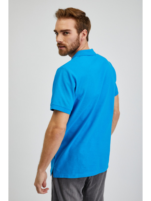 Sam 73 Синя мъжка памучна поло риза SAM73 Chryz