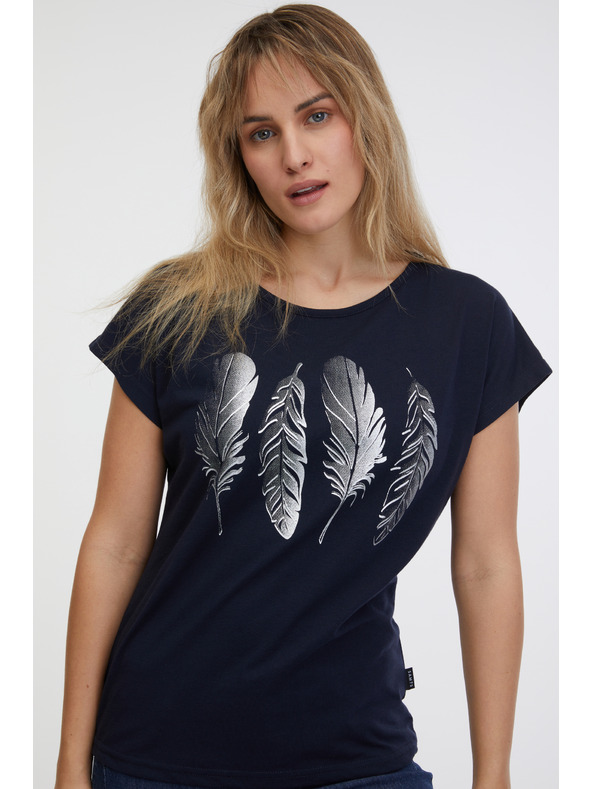 Sam 73 Тъмносиня дамска основна тениска SAM 73 Clorinda