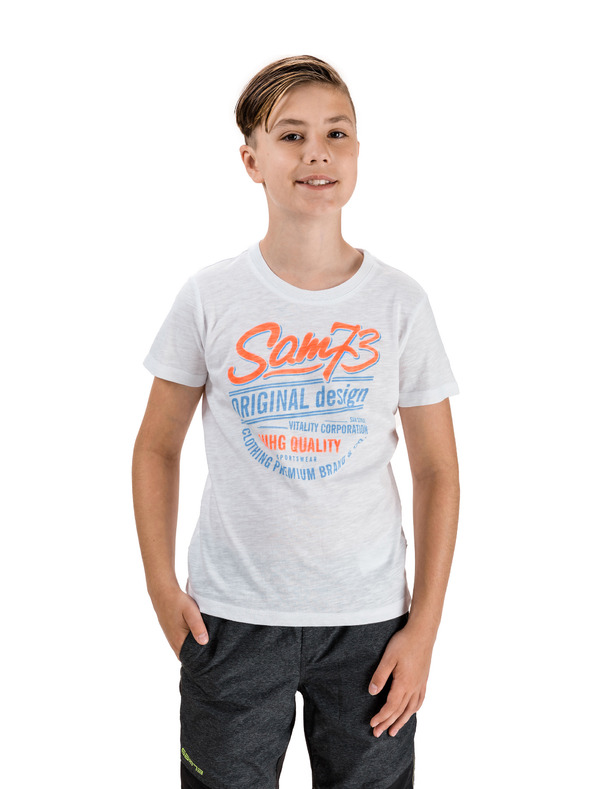 Sam 73 Бяла тениска за момчета SAM 73 Archie