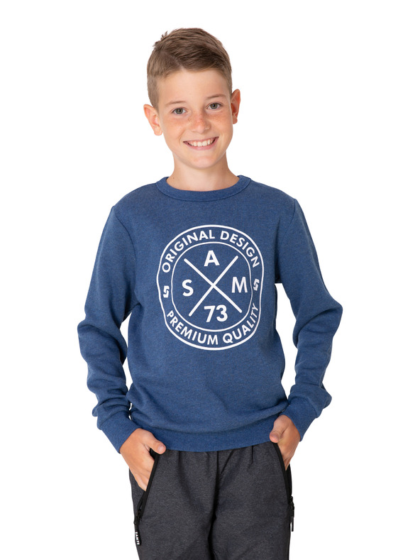 Sam 73 Тъмно синя момчешка качулка с щампа SAM 73 Brandon