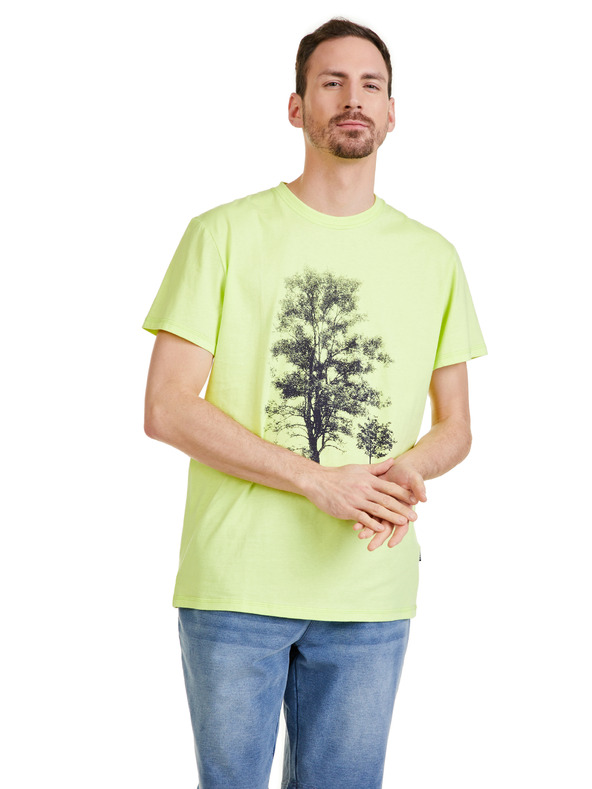 Sam 73 Жълта мъжка тениска с поло SAM 73 James