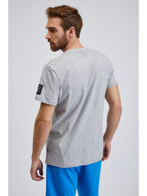 Sam 73 Светлосива мъжка тениска на райета SAM 73 Freddie