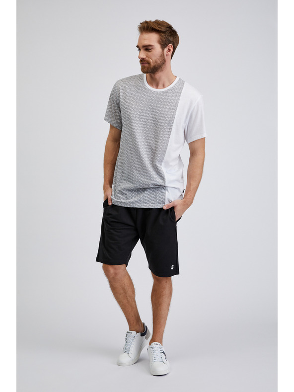 Sam 73 Светлосива мъжка шарена тениска SAM 73 Paul