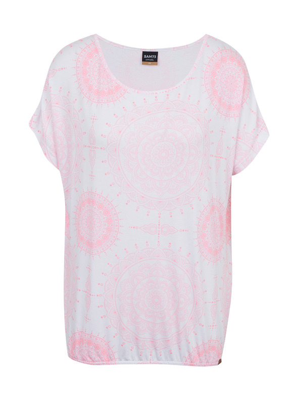 Sam 73 Бяло-розова дамска шарена тениска SAM73 Taurus