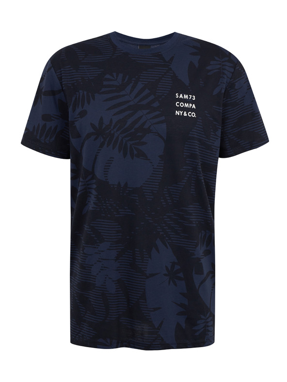 Sam 73 Тъмно синя мъжка риза с шарка SAM73 Sculptor