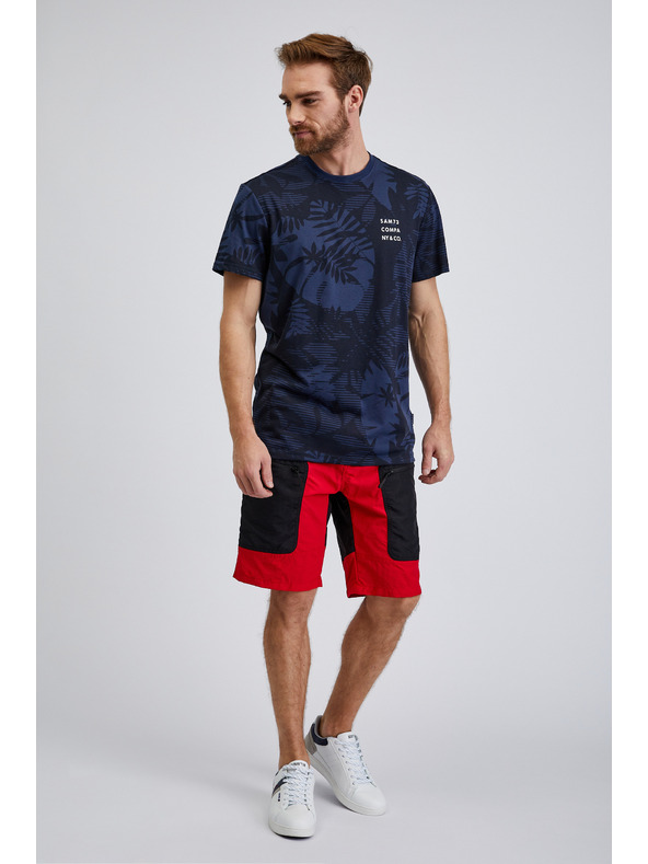 Sam 73 Тъмно синя мъжка риза с шарка SAM73 Sculptor