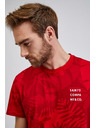 Sam 73 Червена мъжка тениска с шарка SAM73 Sculptor