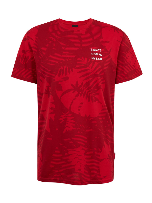 Sam 73 Червена мъжка тениска с шарка SAM73 Sculptor