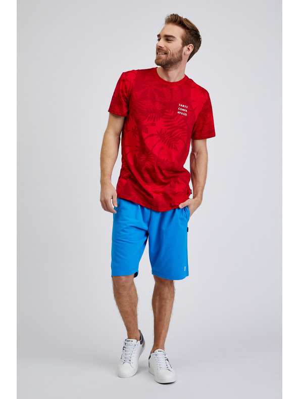 Sam 73 Червена мъжка тениска с шарка SAM73 Sculptor