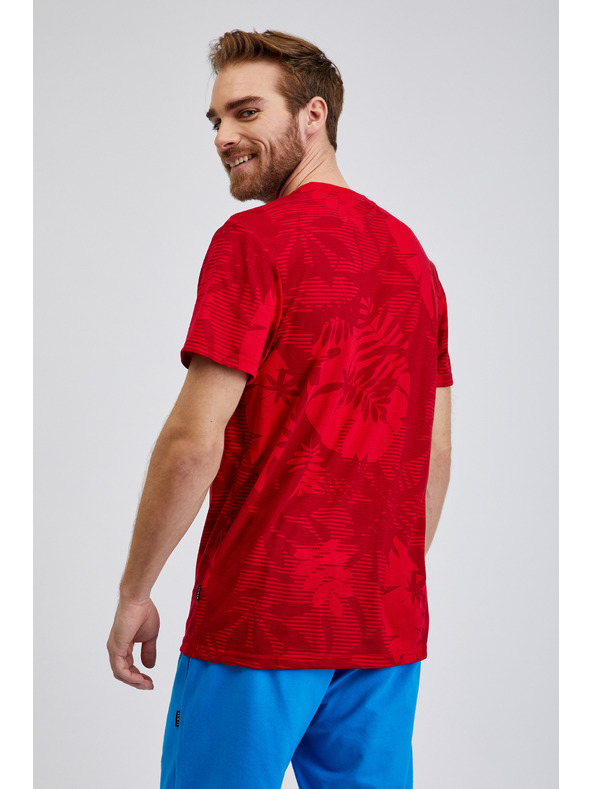 Sam 73 Червена мъжка тениска с шарка SAM73 Sculptor
