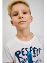 Sam 73 Бяла тениска с щампа за момчета SAM73 Scutum