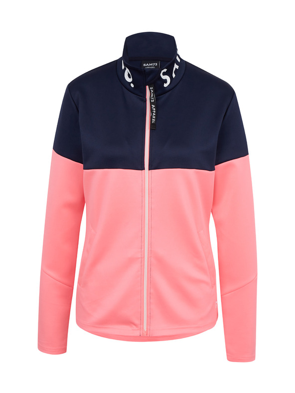 Sam 73 Синьо-розов дамски суитчър с цип SAM73 Octans