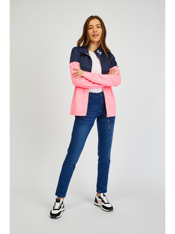 Sam 73 Синьо-розов дамски суитчър с цип SAM73 Octans