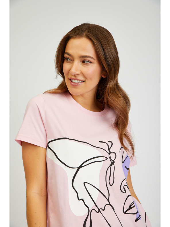 Sam 73 Розова дамска тениска с щампа SAM73 Musca