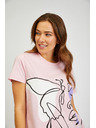Sam 73 Розова дамска тениска с щампа SAM73 Musca