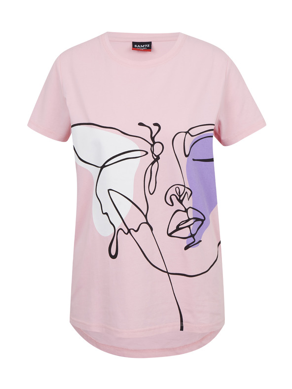 Sam 73 Розова дамска тениска с щампа SAM73 Musca