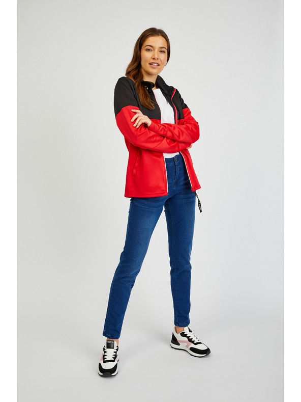 Sam 73 Черно-червен дамски суитшърт с цип SAM73 Octans