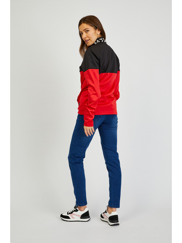 Sam 73 Черно-червен дамски суитшърт с цип SAM73 Octans