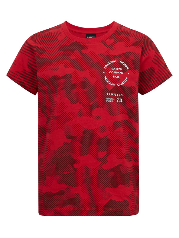 Sam 73 Червена памучна армейска тениска за момчета SAM73 Hydrus