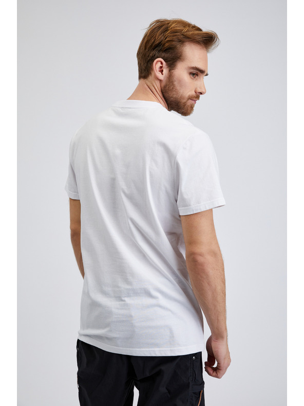 Sam 73 Бяла мъжка памучна риза с щампа SAM73 Almandit