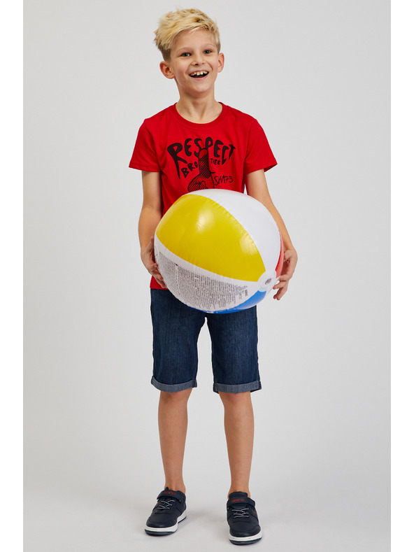 Sam 73 Червена момчешка тениска с щампа SAM73 Scutum