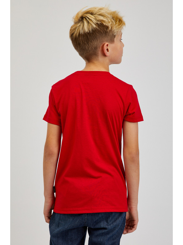 Sam 73 Червена момчешка тениска с щампа SAM73 Scutum