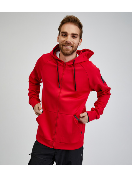 Sam 73 Червен мъжки суитшърт с цип и качулка SAM73 Beryl