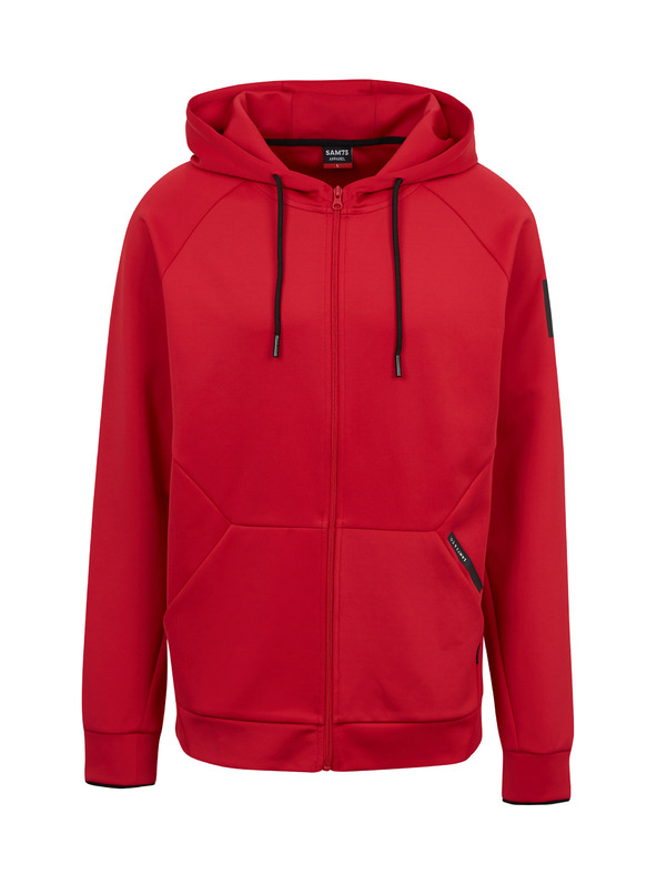 Sam 73 Червен мъжки суитшърт с цип и качулка SAM73 Beryl
