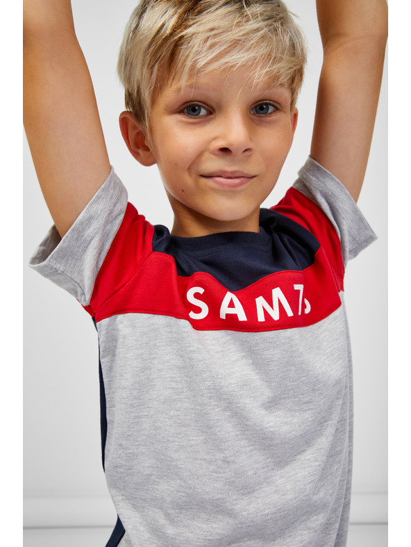 Sam 73 Синьо-сива тениска за момчета на райета SAM 73 Kallan