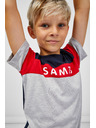 Sam 73 Синьо-сива тениска за момчета на райета SAM 73 Kallan