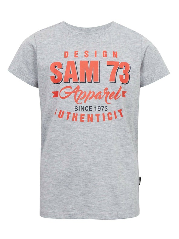 Sam 73 Светлосива раирана тениска за момчета SAM 73 Janson