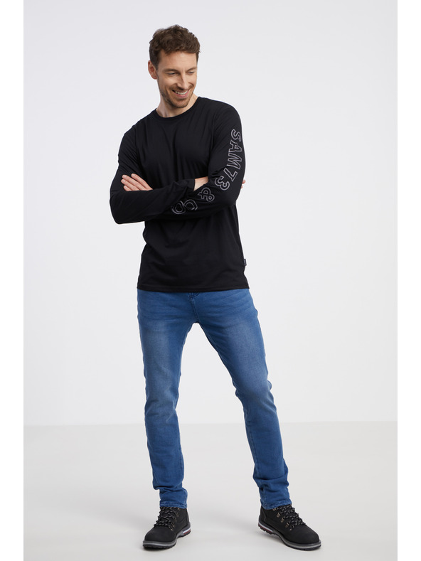 Sam 73 Черна мъжка тениска с дълъг ръкав SAM 73 Regulus