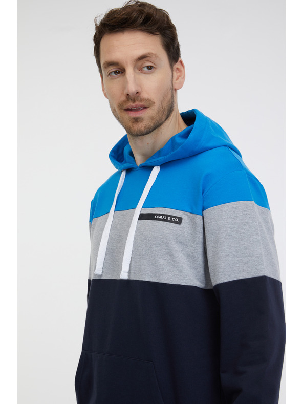 Sam 73 Синьо-черно мъжко яке с качулка SAM 73 Gerado