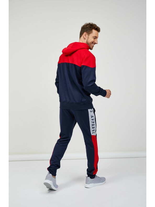 Sam 73 Червено-син мъжки суитшърт s качулка SAM 73 Eldos