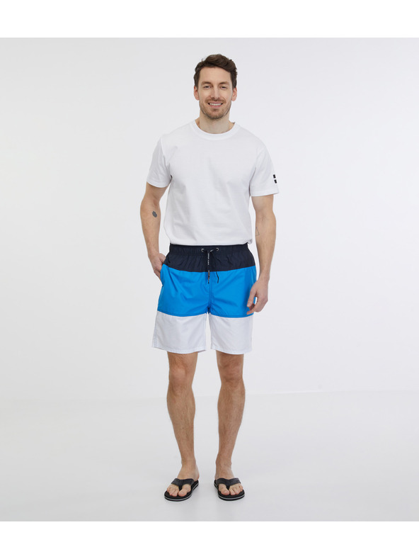 Sam 73 Бяло и синьо мъжки бански на райета SAM 73 Dion