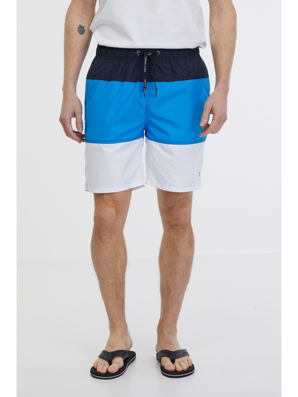 Sam 73 Бяло и синьо мъжки бански на райета SAM 73 Dion