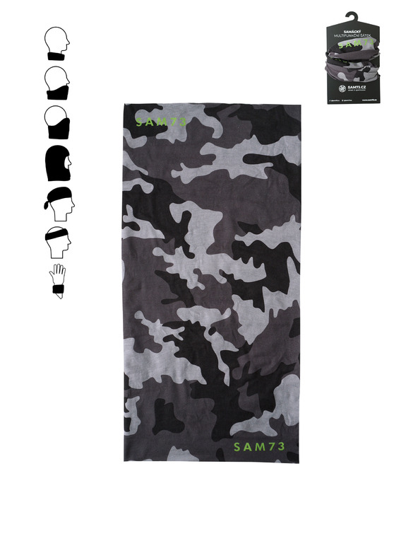 Sam 73 Многофункционален шарен шал в сив цвят SAM 73