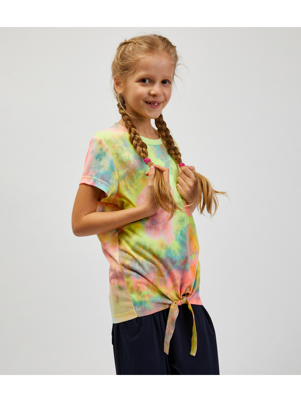 Sam 73 Тюркоазена и жълта шарена тениска за момичета SAM73 Auriga