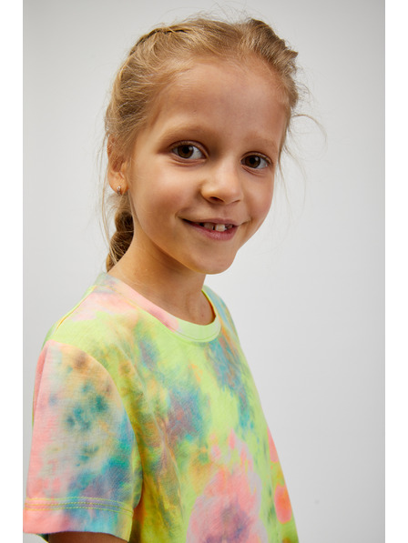 Sam 73 Тюркоазена и жълта шарена тениска за момичета SAM73 Auriga