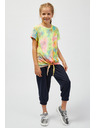 Sam 73 Тюркоазена и жълта шарена тениска за момичета SAM73 Auriga