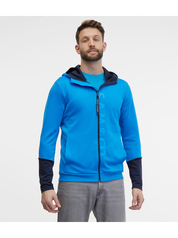 Sam 73 Син мъжки суитшърт с качулка с цип SAM 73 Emanuel