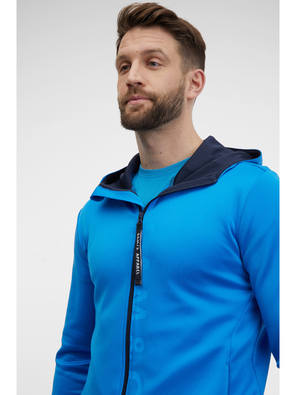 Sam 73 Син мъжки суитшърт с качулка с цип SAM 73 Emanuel