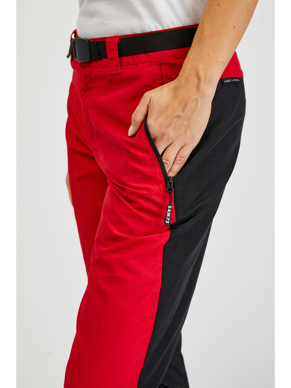 Sam 73 Черно-червен дамски панталон с подвижен крачол SAM73 Aries