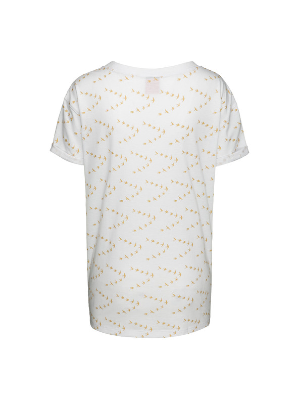 Sam 73 Бяла дамска шарена свободна тениска SAM 73