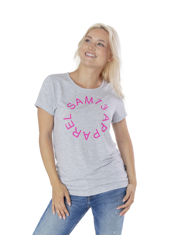 Sam 73 Светлосива дамска тениска с щампа SAM 73 Arias