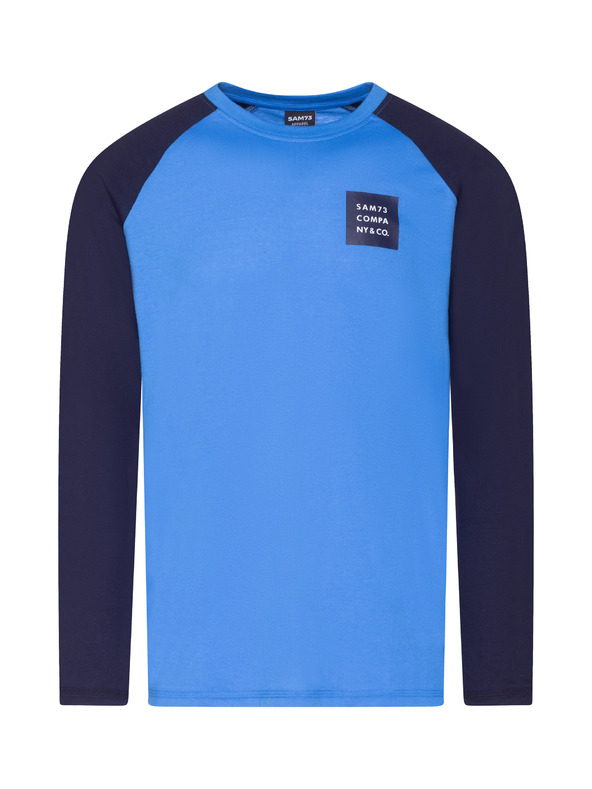 Sam 73 Черно-синя мъжка тениска с щампа SAM 73