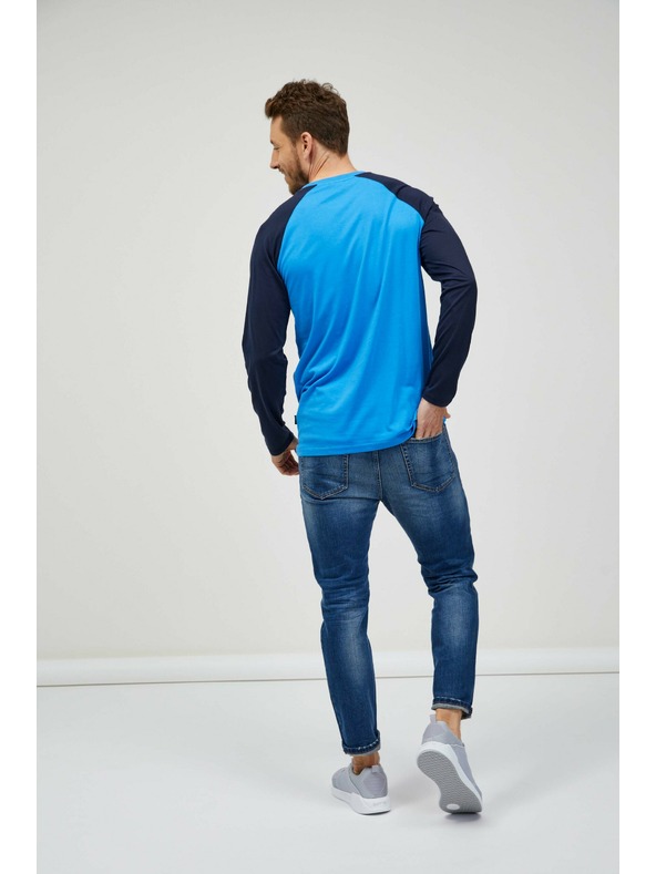 Sam 73 Черно-синя мъжка тениска с щампа SAM 73